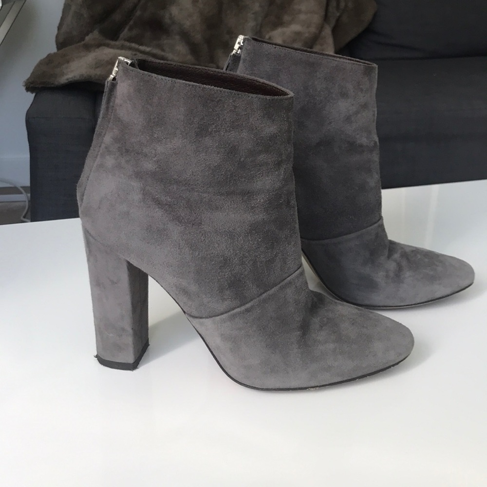 J.Crew • Gray Suede Heel Booties
